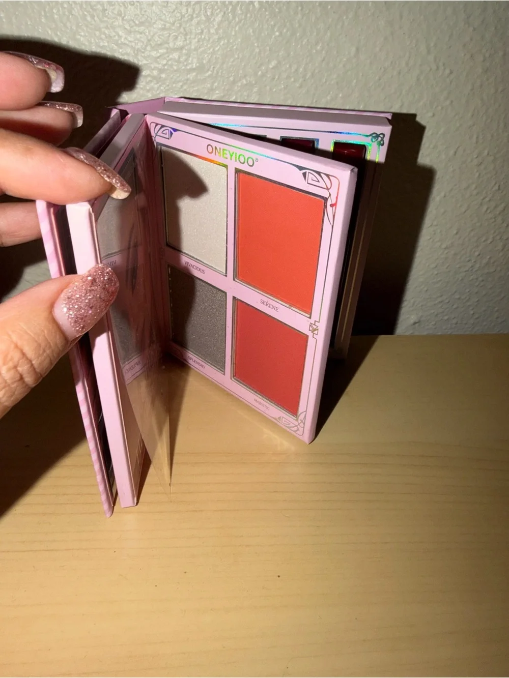 Oneyi00 Pink Makeup Book Palette — Travel-Friendly Party Glam